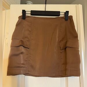 PacSun Brown Satin Mini Skirt